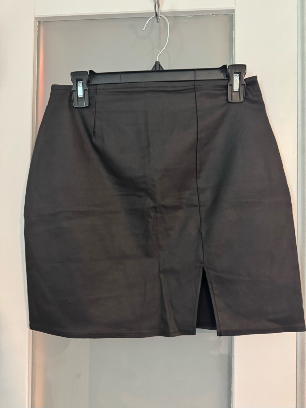 Windsor Black Mini Skirt with Front Insert